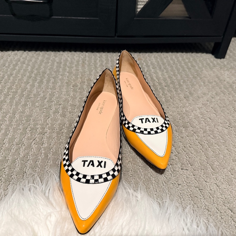 Kate Spade Taxi Flats Size 10 – Worn Once – Statement Yellow Leather